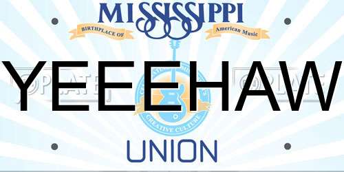 YEEEHAW Mississippi License Plate