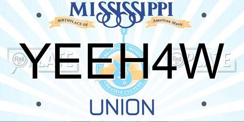 YEEH4W Mississippi License Plate
