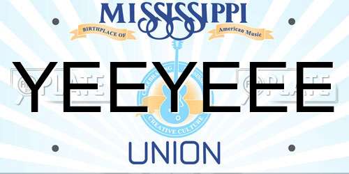 YEEYEEE Mississippi License Plate