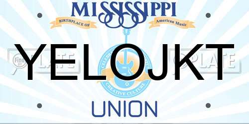 YELOJKT Mississippi License Plate