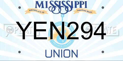 YEN294 Mississippi License Plate