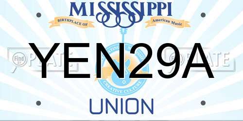 YEN29A Mississippi License Plate