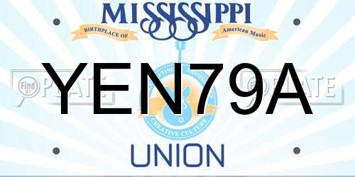 YEN79A Mississippi License Plate