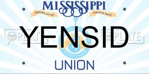 YENSID Mississippi License Plate