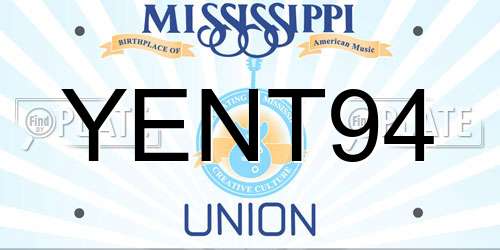 YENT94 Mississippi License Plate