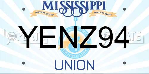 YENZ94 Mississippi License Plate