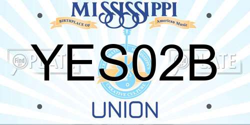 YES02B Mississippi License Plate