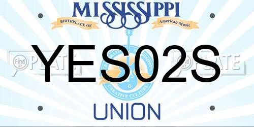 YES02S Mississippi License Plate