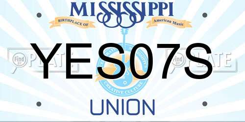 YES07S Mississippi License Plate