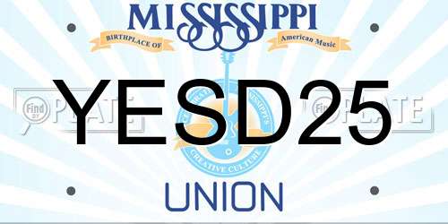YESD25 Mississippi License Plate
