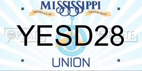 YESD28 Mississippi License Plate