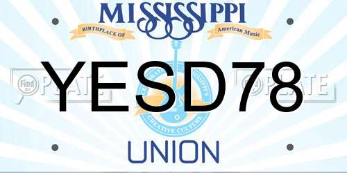 YESD78 Mississippi License Plate