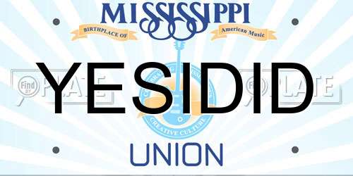 YESIDID Mississippi License Plate