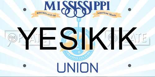 YESIKIK Mississippi License Plate