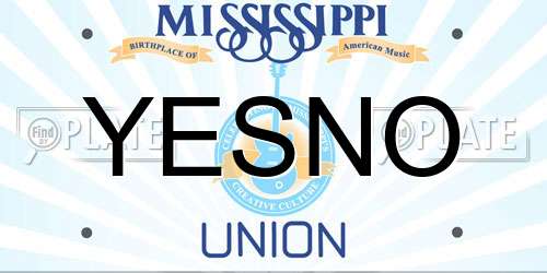 YESNO Mississippi License Plate
