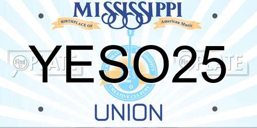 YESO25 Mississippi License Plate
