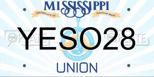 YESO28 Mississippi License Plate