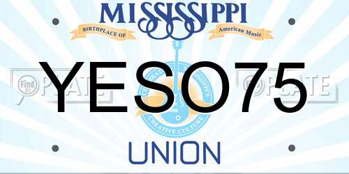 YESO75 Mississippi License Plate