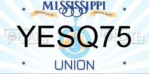 YESQ75 Mississippi License Plate