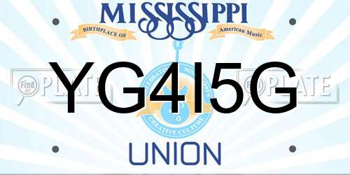 YG4I5G Mississippi License Plate