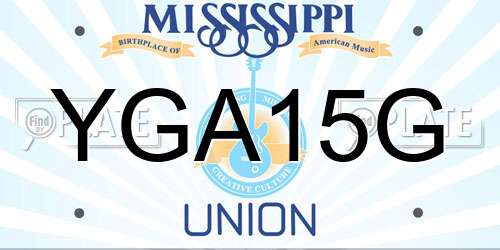 YGA15G Mississippi License Plate