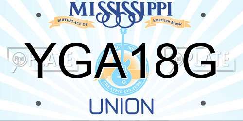 YGA18G Mississippi License Plate