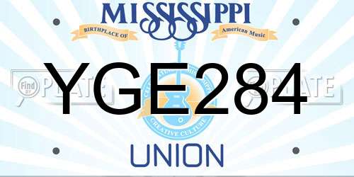 YGE284 Mississippi License Plate