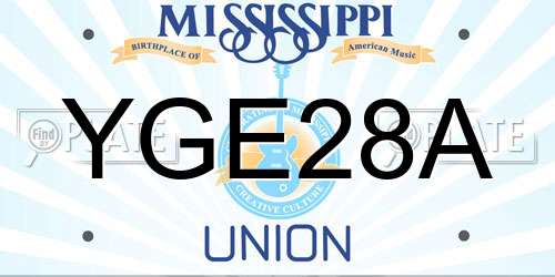 YGE28A Mississippi License Plate