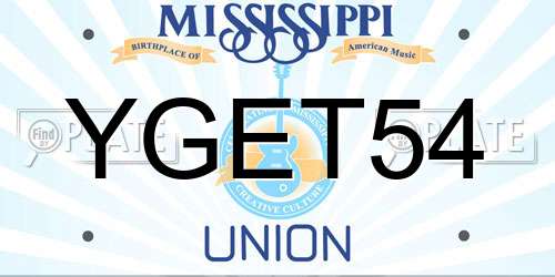 YGET54 Mississippi License Plate