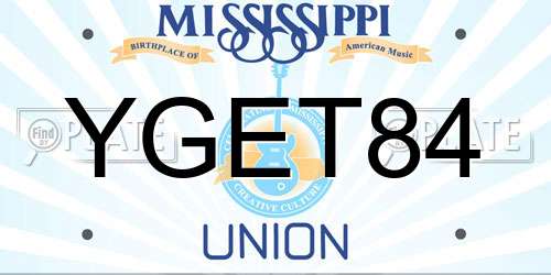YGET84 Mississippi License Plate