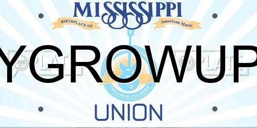 YGROWUP Mississippi License Plate
