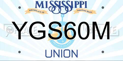 YGS60M Mississippi License Plate