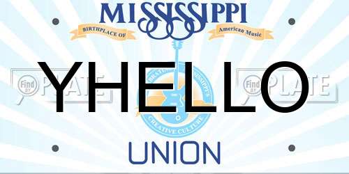 YHELLO Mississippi License Plate