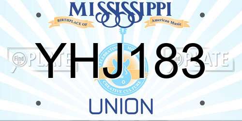 YHJ183 Mississippi License Plate