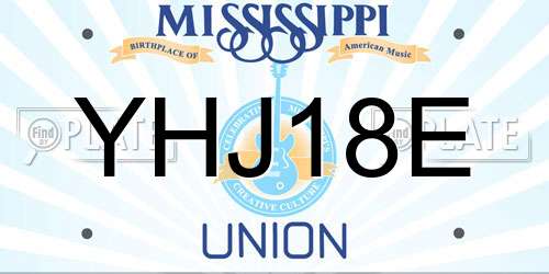 YHJ18E Mississippi License Plate