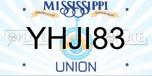 YHJI83 Mississippi License Plate