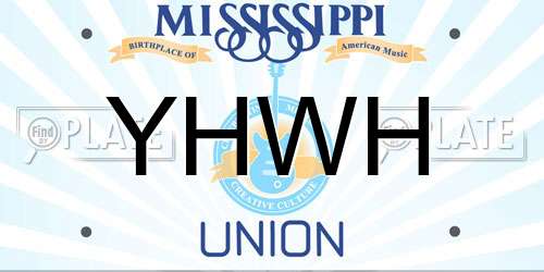 YHWH Mississippi License Plate