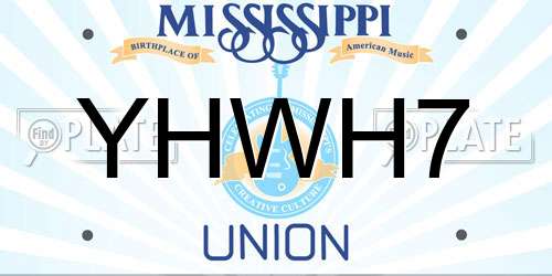 YHWH7 Mississippi License Plate
