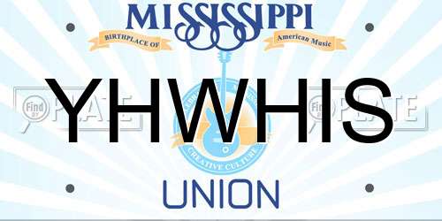 YHWHIS Mississippi License Plate
