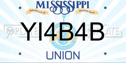 YI4B4B Mississippi License Plate