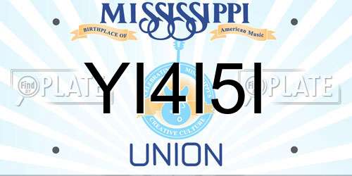 YI4I5I Mississippi License Plate