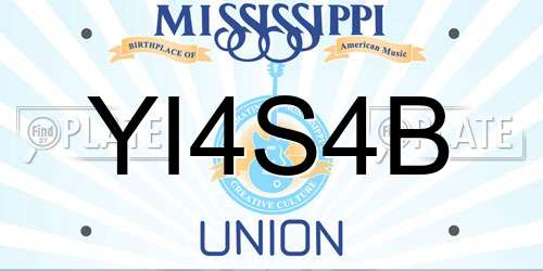 YI4S4B Mississippi License Plate
