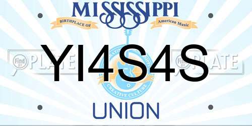 YI4S4S Mississippi License Plate