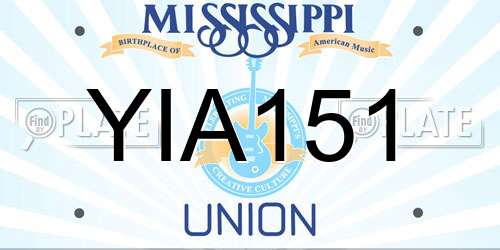 YIA151 Mississippi License Plate