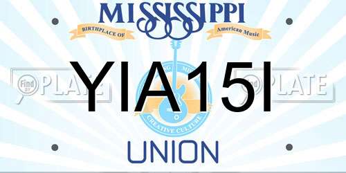 YIA15I Mississippi License Plate