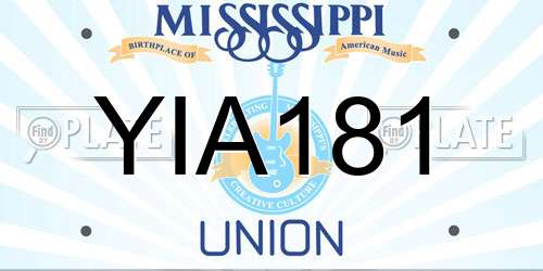 YIA181 Mississippi License Plate