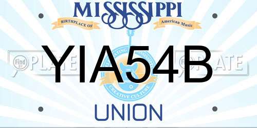 YIA54B Mississippi License Plate