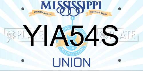 YIA54S Mississippi License Plate
