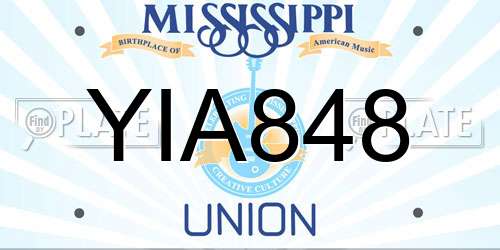 YIA848 Mississippi License Plate