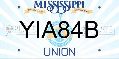 YIA84B Mississippi License Plate
